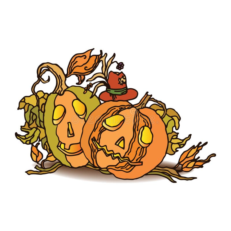 Download Pumpkins In Love Vector Picture Stock Vector - Illustration of contrast, object: 69254887