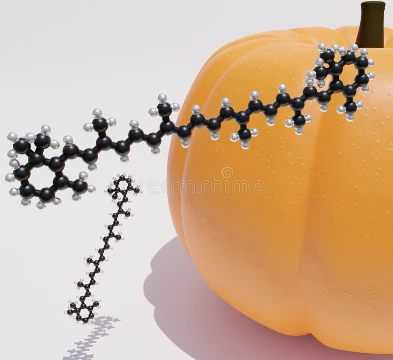 Pumpkins and Precusor Vitamin a and Antioxidant Betacarotene Molecules