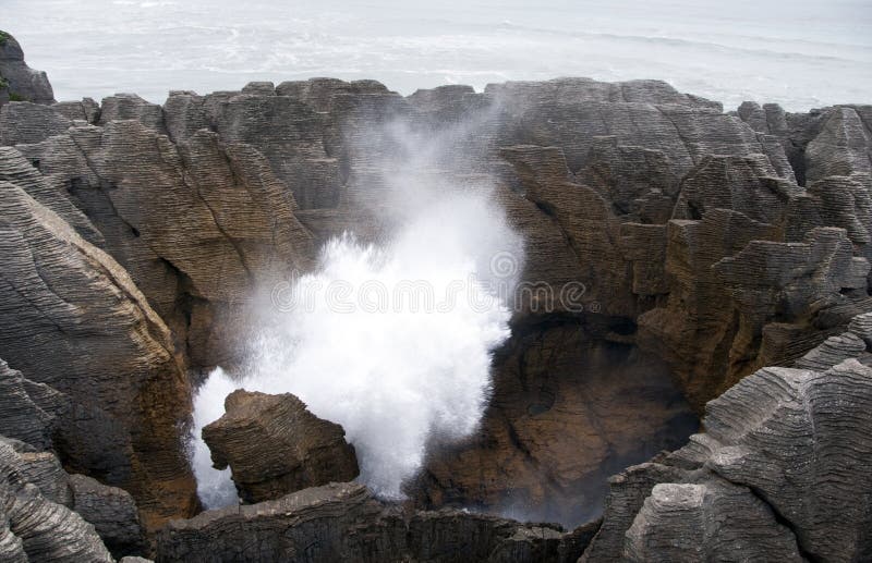 Punakaiki - Rocas de las Tortitas fotografía de archivo libre de regalías