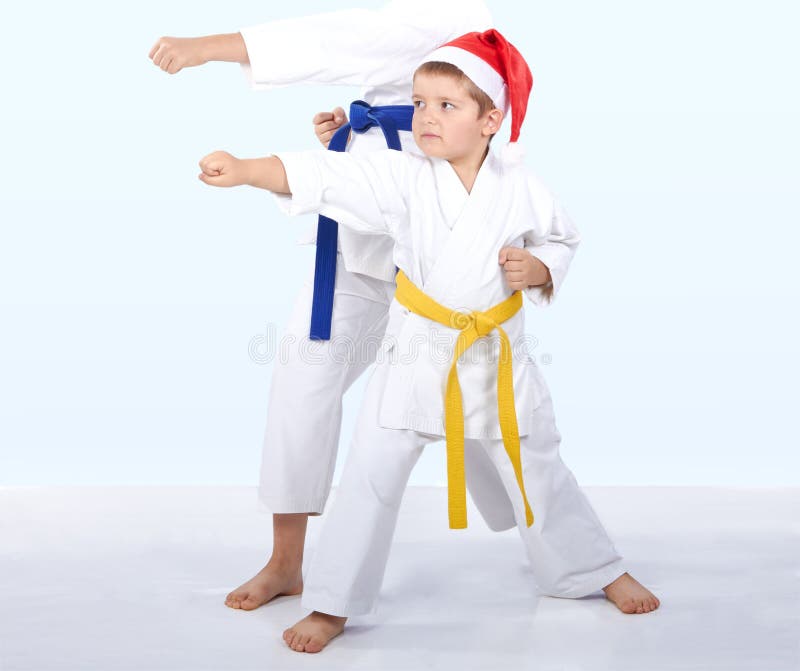 Brothers in Karategi Stand in the Rack Karate Stock Image Image of