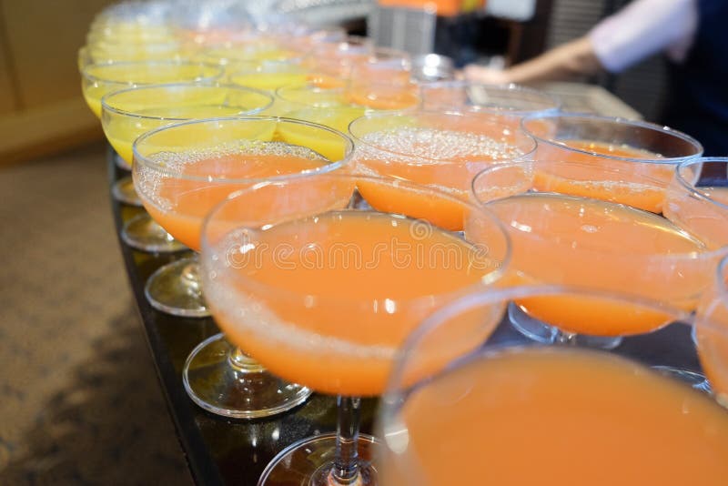 Punch Juice and Orange Juice in Glasses Stock Photo Image of