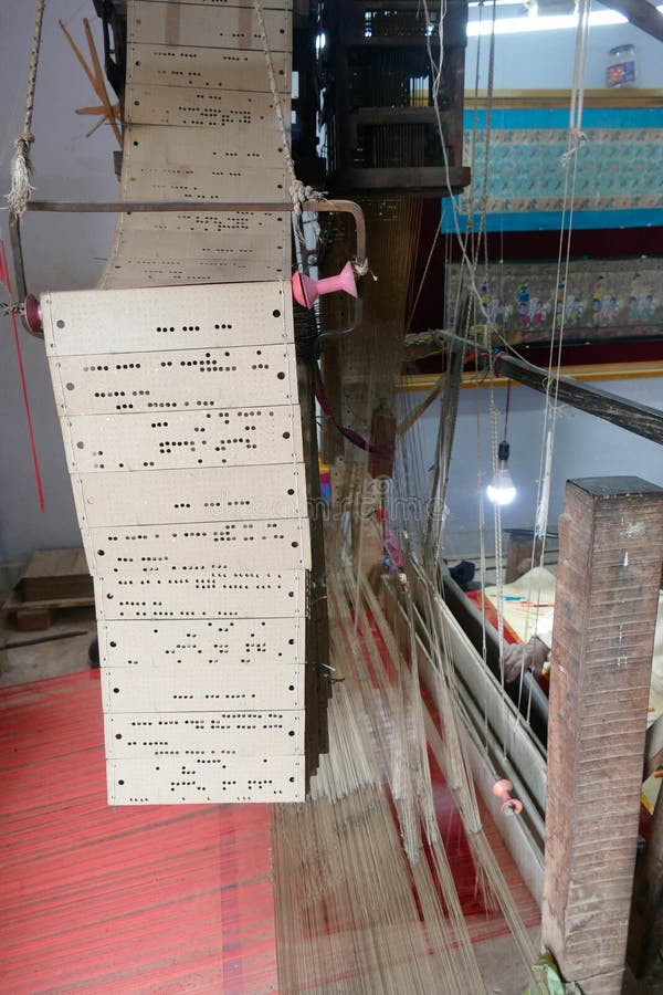 Punched Cards that Program a Jacquard Loom Stock Image Image of