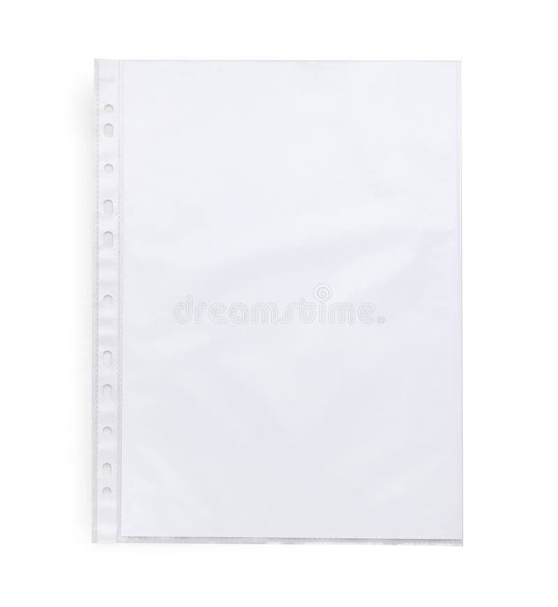 Punched Pocket with Paper Sheet Isolated on White, Top View Stock Photo