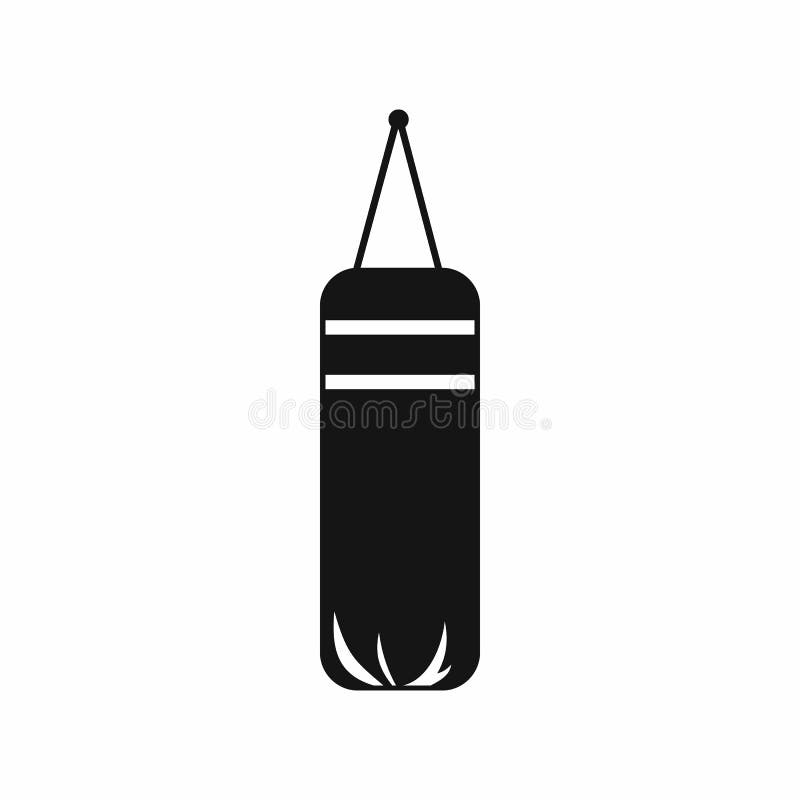 Punching Bag for Boxing Icon, Simple Style Stock Vector Illustration