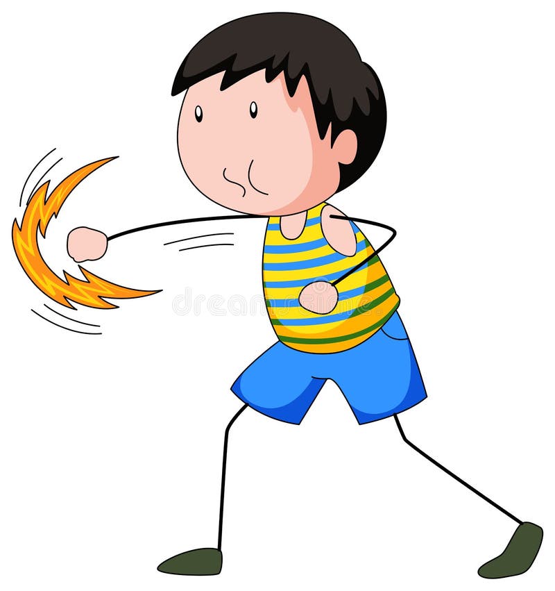 Man Martial Art Punching Wood Board Stock Vector Illustration of