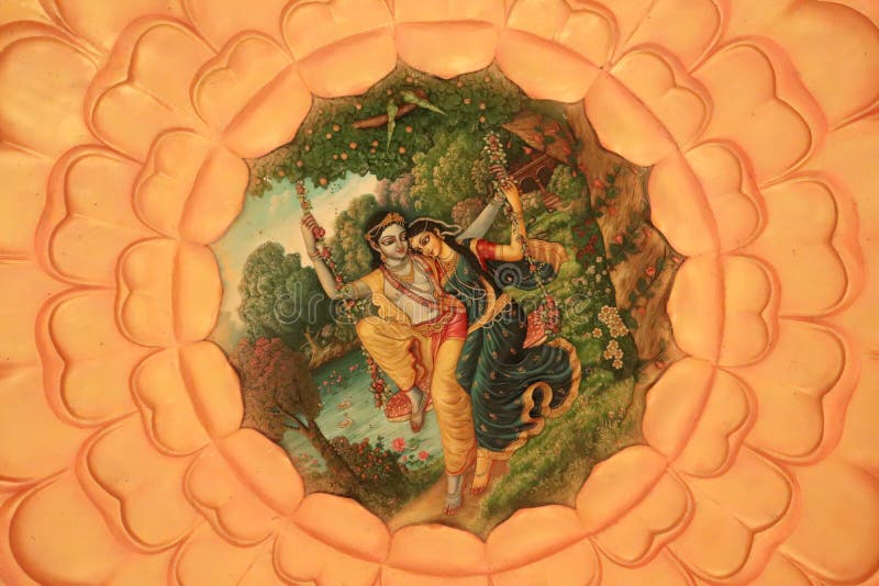 Lord Krishna ceiling artwork royalty free stock images