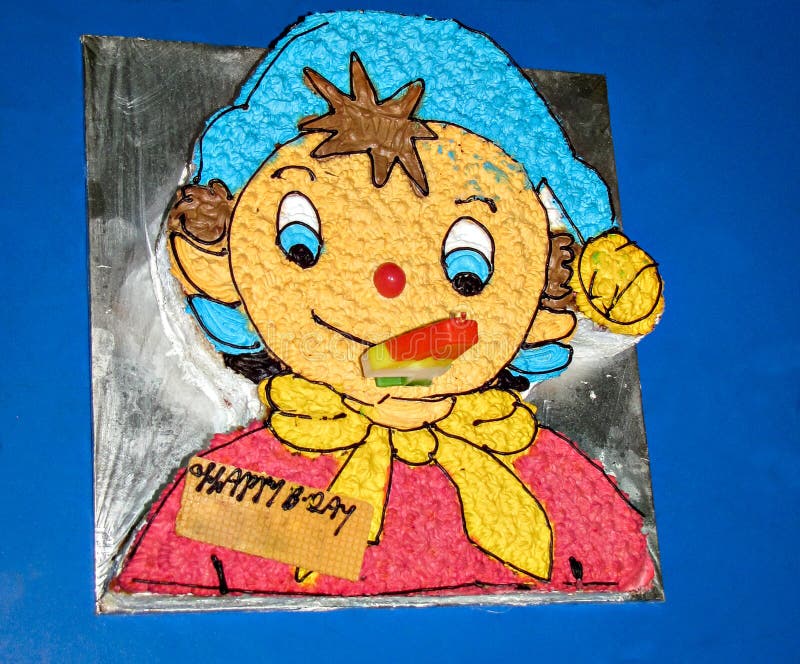 Pune , Maharashtra, India-July 30, 2011:Birthday Cake with Picture of Noddy  on it. Editorial Stock Image - Image of asia, birthday: 187133854