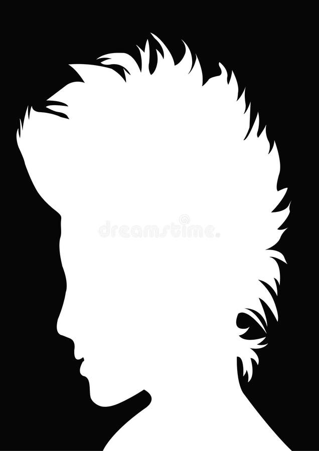 Trendy Woman Short Hairs Black Pink Colors . Long Fringe . Fashion Style .  Emo Japanese . Stock Vector - Illustration of pink, haircutter: 82838656