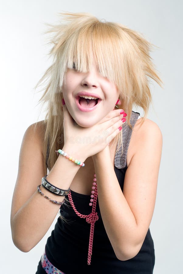 Punk girl choking herself royalty free stock photos Punk girl choking herself royalty free stock photos