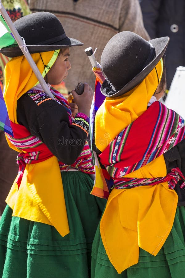 Puno, Peru - August 20, 2016: Native People From Peruvian ...