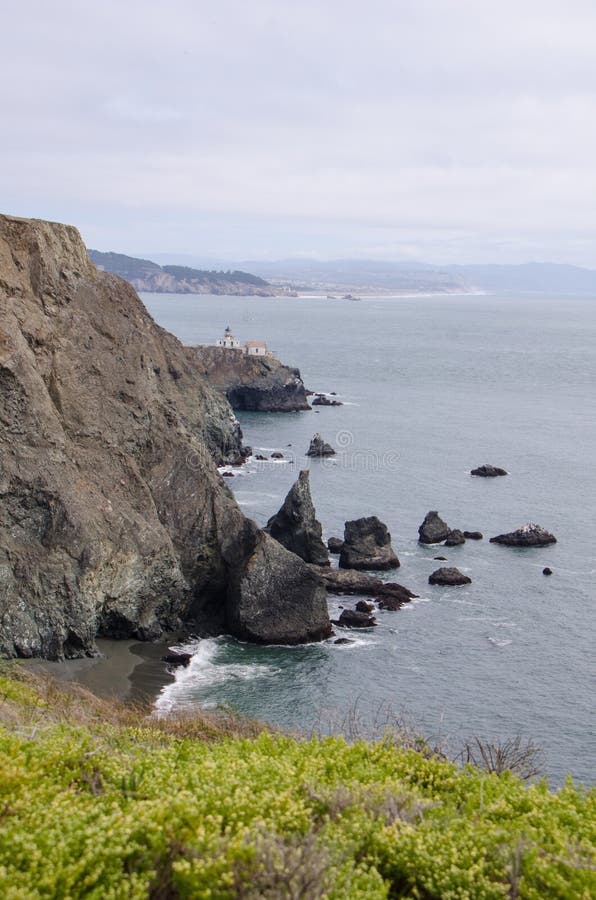 Punt Bonita Lighthouse in Marin County, enkel buiten San Francisco royalty-vrije stock afbeeldingen Punt Bonita Lighthouse in Marin County, enkel buiten San Francisco royalty-vrije stock afbeeldingen