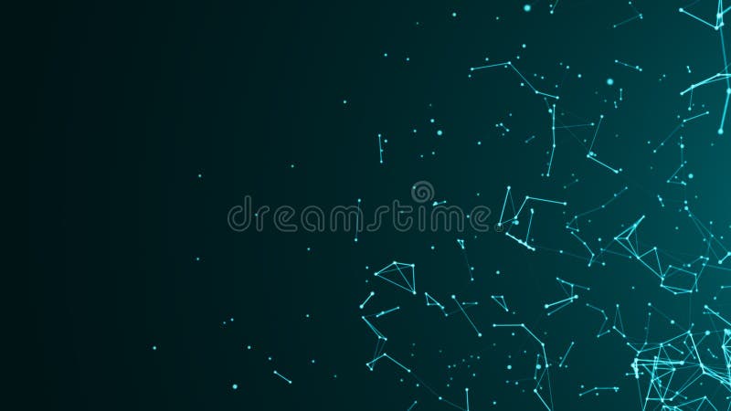 Abstract connected dots on bright blue background. Technology concept. 3d rendered. Abstract connected dots on bright blue background. Technology concept. 3d rendered