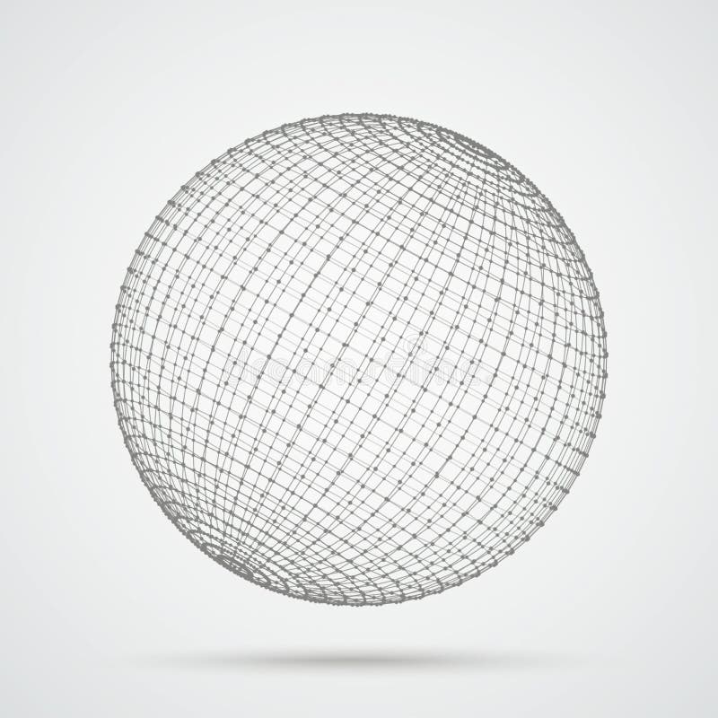 3d sphere with connected dots. 3d sphere with connected dots.