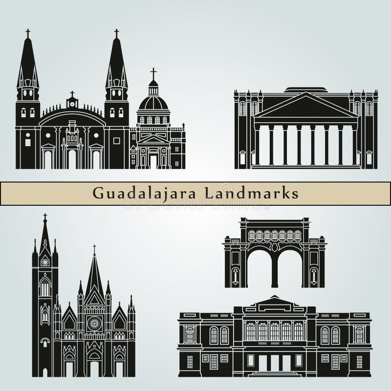 Punti di riferimento di Guadalajara illustrazione vettoriale Punti di riferimento di Guadalajara illustrazione vettoriale