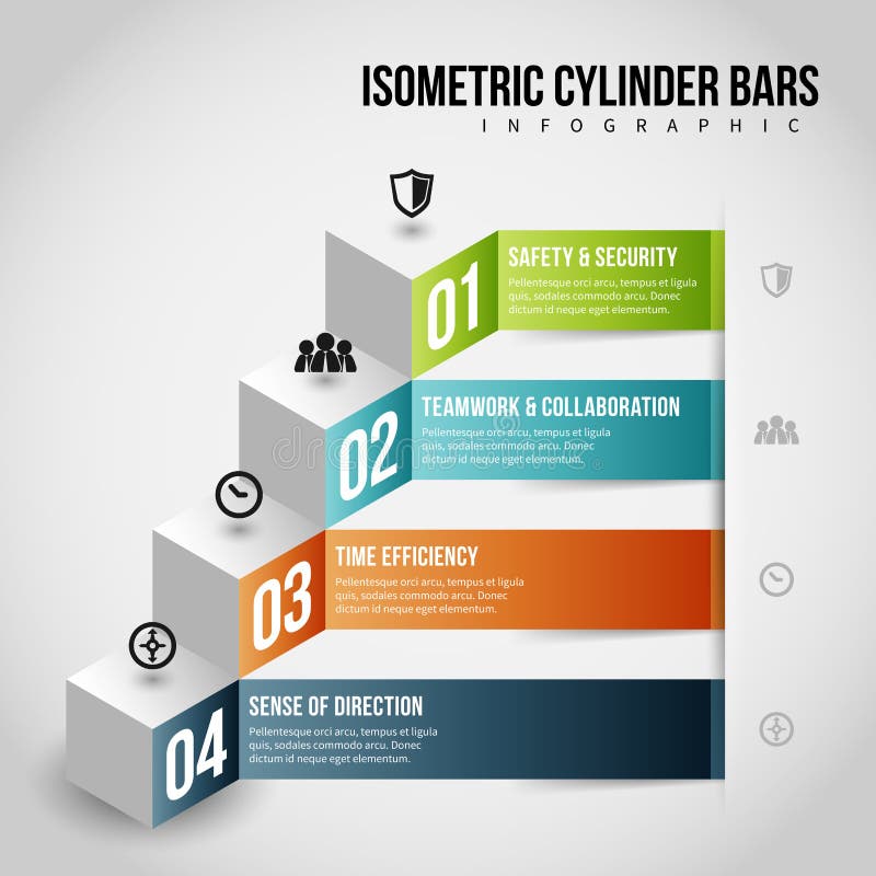 Punti e scale Infographic illustrazione vettoriale