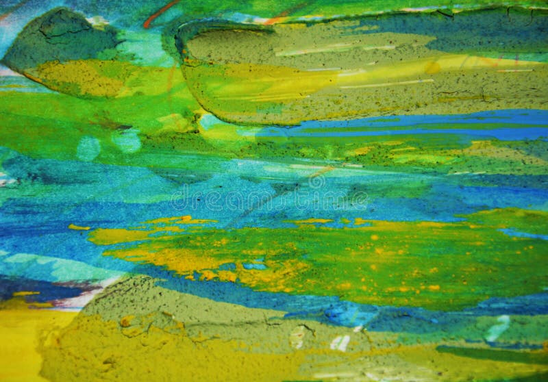 Punti fangosi di verde blu, fondo creativo dell'acquerello della pittura