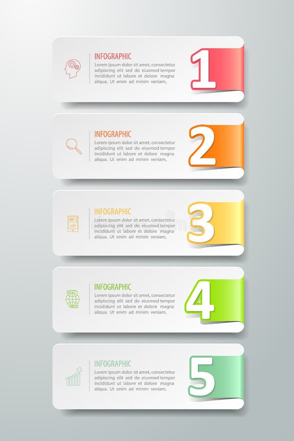 Punti infographic del modello 5 dell'insegna di opzione di numero, royalty illustrazione gratis Punti infographic del modello 5 dell'insegna di opzione di numero, royalty illustrazione gratis