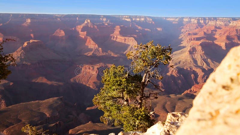 Punto de Yavapai del parque nacional de Grand Canyon de la puesta del sol de Arizona almacen de metraje de vídeo