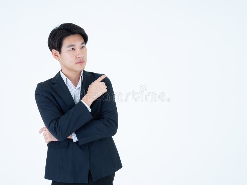 Punto del hombre de negocios algo fotografía de archivo libre de regalías Punto del hombre de negocios algo fotografía de archivo libre de regalías
