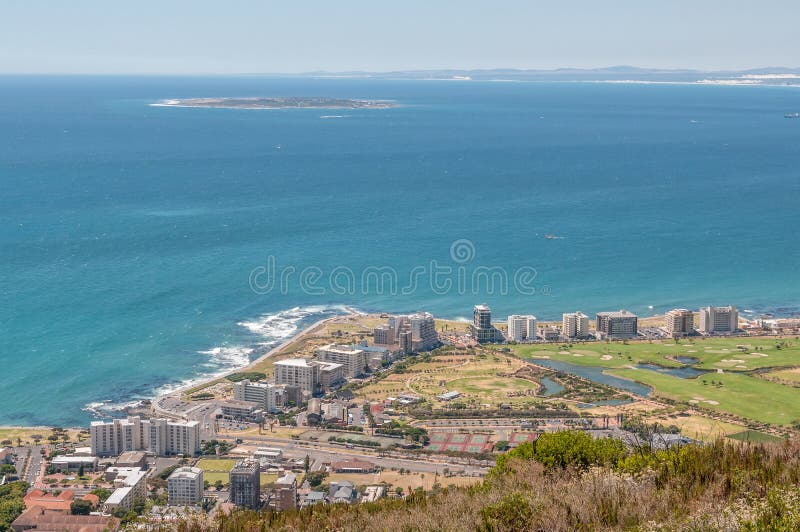 Punto del mar e isla de Robben foto de archivo libre de regalías Punto del mar e isla de Robben foto de archivo libre de regalías