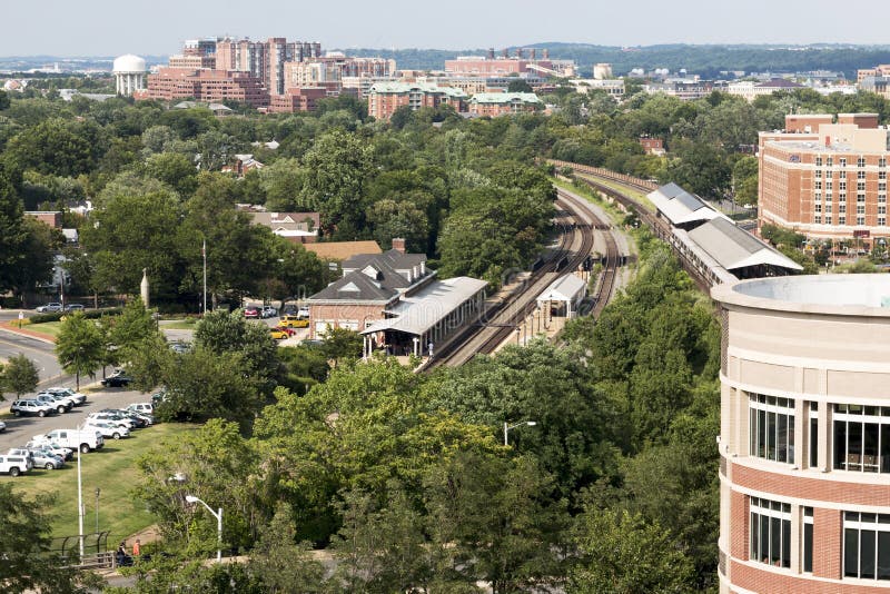 Punto di vista di Alexandria Virginia da sopra fotografia stock Punto di vista di Alexandria Virginia da sopra fotografia stock