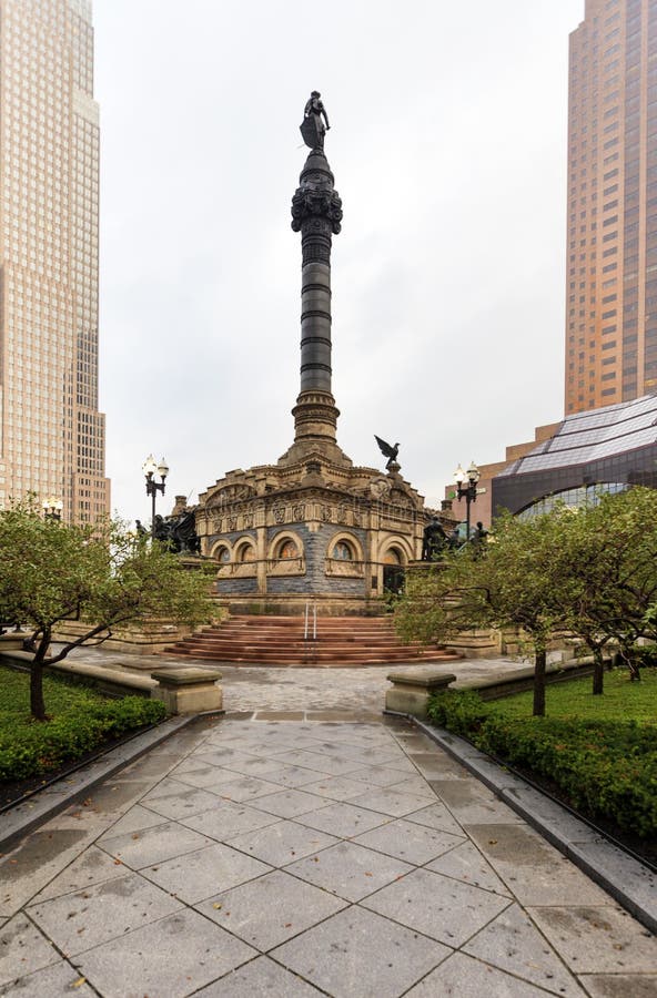 Punto di vista di Cleveland Public Square, Ohio, U.S.A. immagine stock libera da diritti Punto di vista di Cleveland Public Square, Ohio, U.S.A. immagine stock libera da diritti