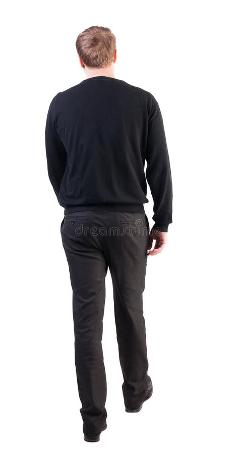 Punto di vista posteriore dell'uomo di camminata di affari immagini stock