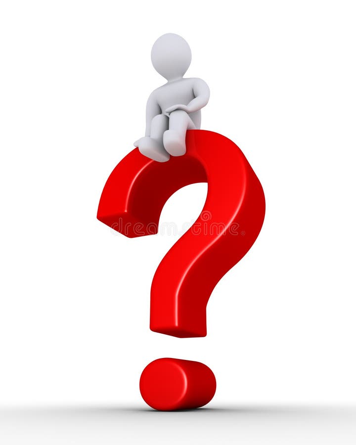 Punto Interrogativo Con La Persona Su Illustrazione di Stock