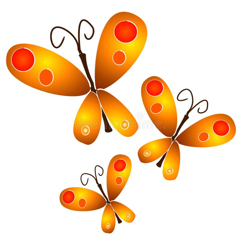 Puntos del oro de Clipart de la mariposa ilustración del vector Puntos del oro de Clipart de la mariposa ilustración del vector