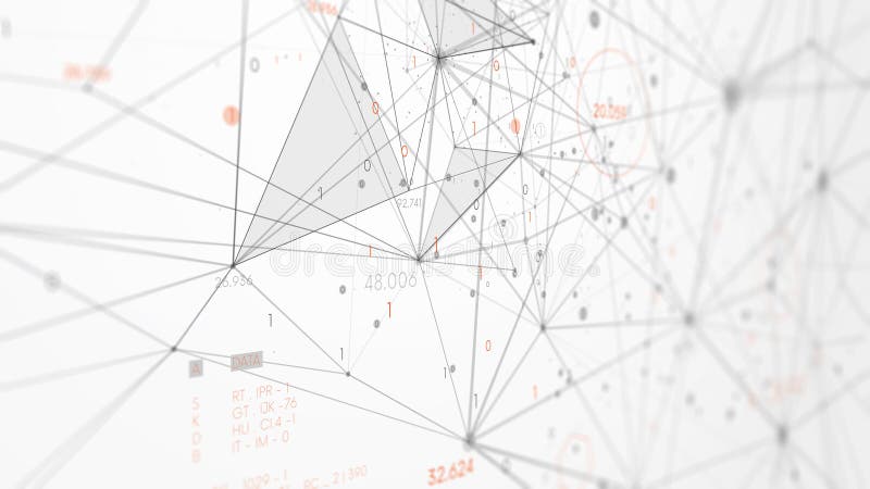 Puntos y líneas conectados plexus futurista tecnología de polígonos para el procesamiento de información flujo de información moni ilustración del vector