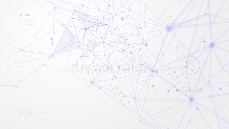 Puntos y líneas conectados plexus poligons tecnología futurista para procesar el flujo de información red digital de grandes datos stock de ilustración