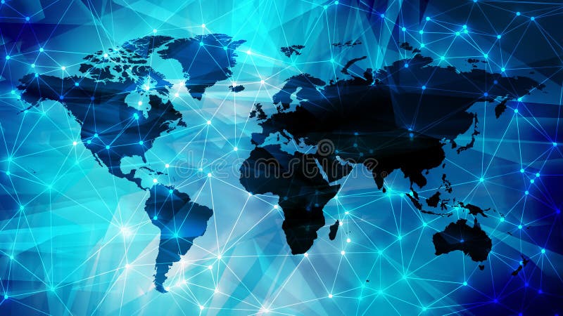 Puntos y mapa del mundo digitales de los alambres del fondo de las noticias de la ciencia de la tecnología foto de archivo libre de regalías Puntos y mapa del mundo digitales de los alambres del fondo de las noticias de la ciencia de la tecnología foto de archivo libre de regalías