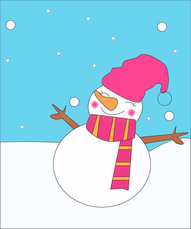 Pupazzo di neve illustrazione vettoriale Pupazzo di neve illustrazione vettoriale