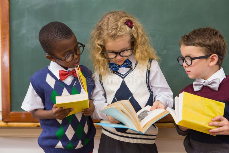 Pupils reading books stock photo. Image of education 51707104