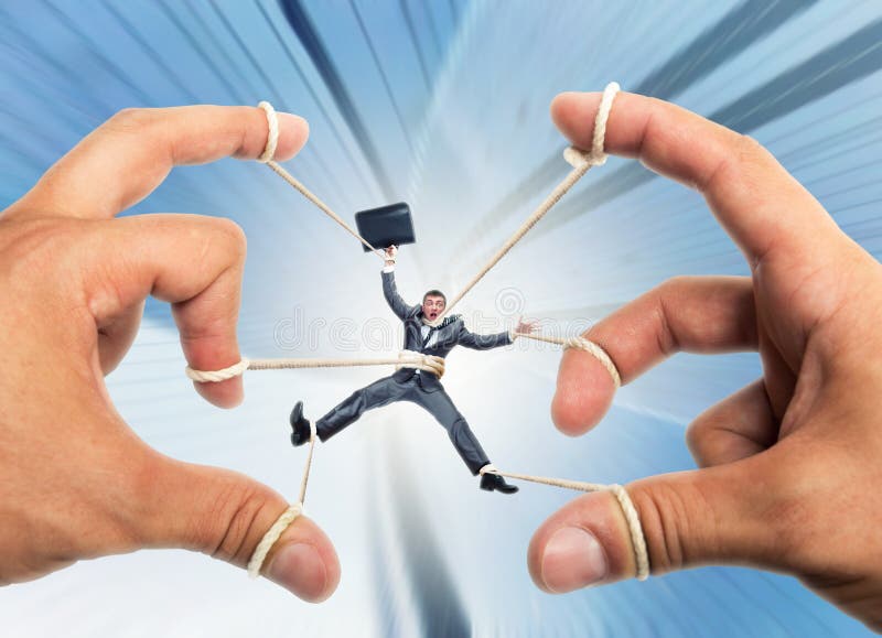 Puppeteer and Puppet Business Stock Photo - Image of domination, male:  39396652