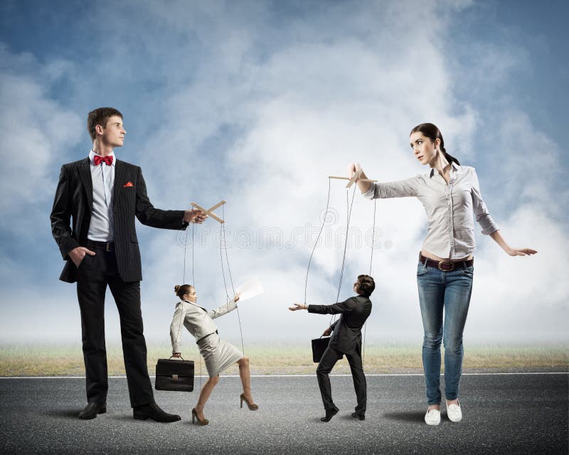 Puppeteer and Puppet Business Stock Photo - Image of domination, male:  39396652