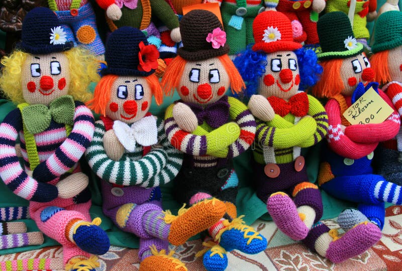Puppets for sale stock image. Image of yarn, work, knit 7128475
