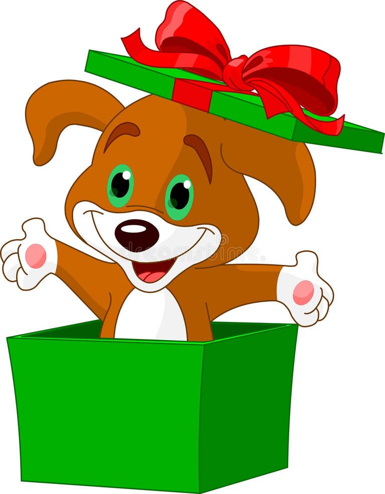 Puppy Surprise Dog Gift Box Stock Illustrations 551 Puppy Surprise