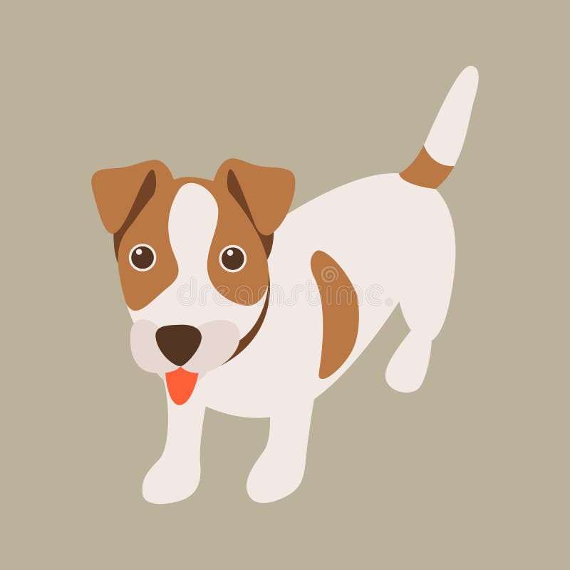 Puppy Jack Russell Vector Illustration Flat Style Front Stock Vector