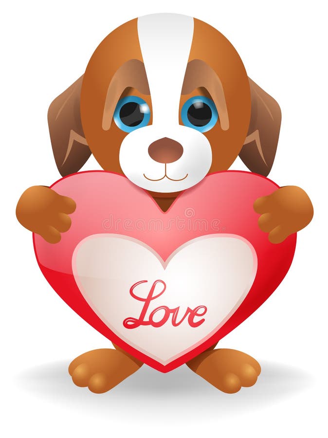 Puppy love stock vector. Illustration of funny, animals - 56890035