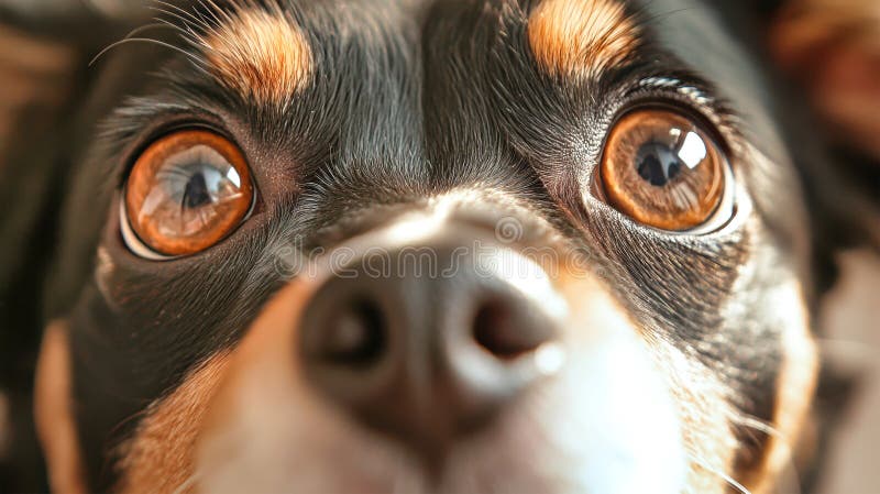 A puppys ojos grandes y brillantes irradian curiosidad y calidez capturando la esencia de la inocencia juguetona ilustración del vector