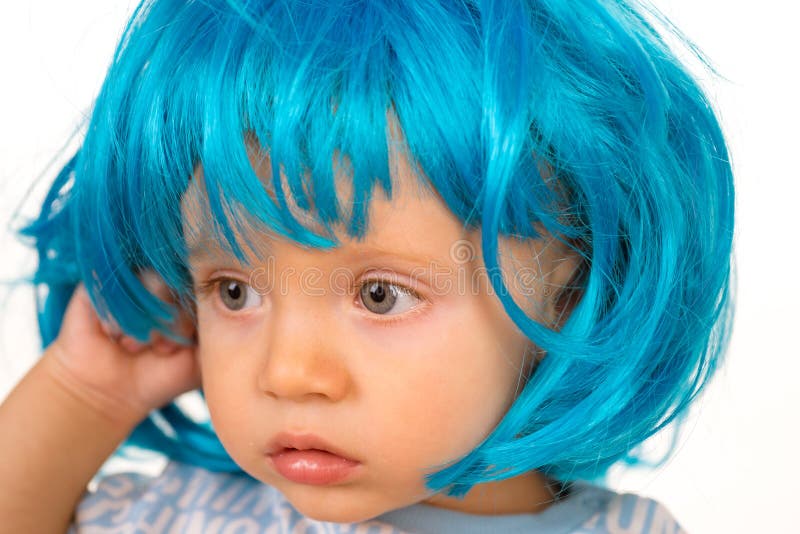 Pure Beauty. Adorable Little Child in Fashion Wig. Small Child Wear Blue Wig Hair Stock Image - Image of hairdresser, cute: 134313393 Pure Beauty. Adorable Little Child in Fashion Wig. Small Child Wear Blue Wig Hair Stock Image - Image of hairdresser, cute: 134313393