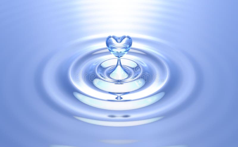 Pure heart water splash with ripples