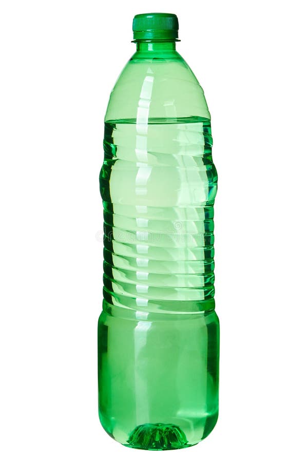 Isolated transparent large plastic bottle with 5 litres of water