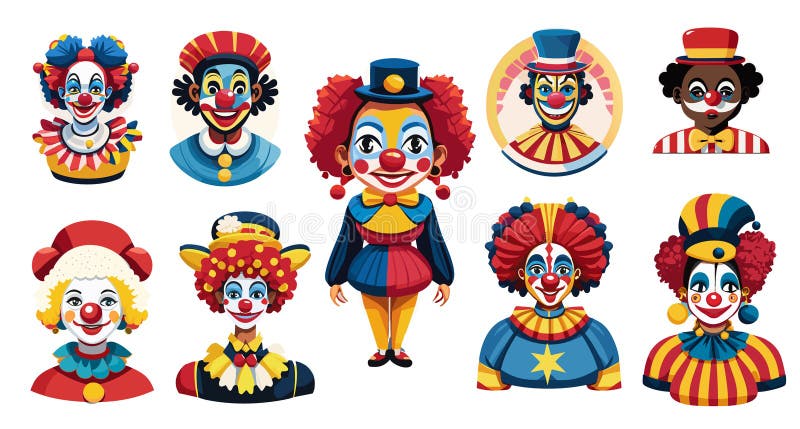 Purim Clowset. Einladung zum Geburtstag oder Karneval. Vektorgrafik. stock abbildung