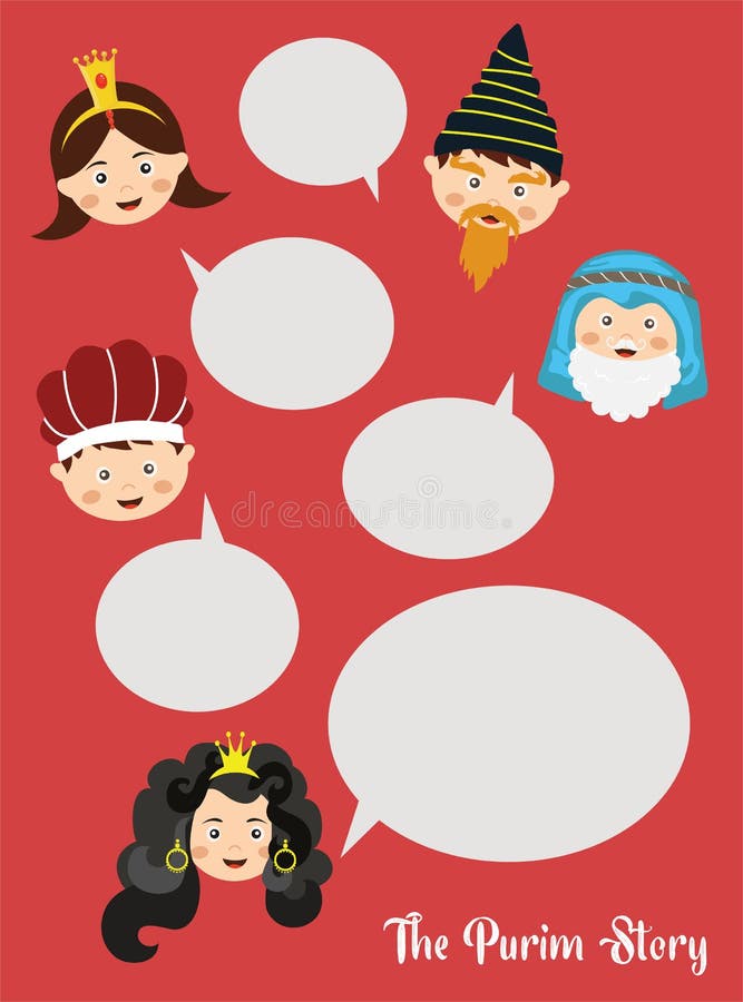 PURIM HEUREUX L'histoire de Purim avec les caractères traditionnels Vacances juives Illustration illustration de vecteur PURIM HEUREUX L'histoire de Purim avec les caractères traditionnels Vacances juives Illustration illustration de vecteur