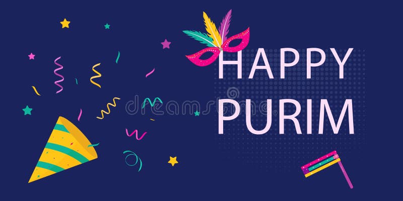 Purim. Vector Greeting Card for Purim Holiday.Jewish Holiday Stock ...