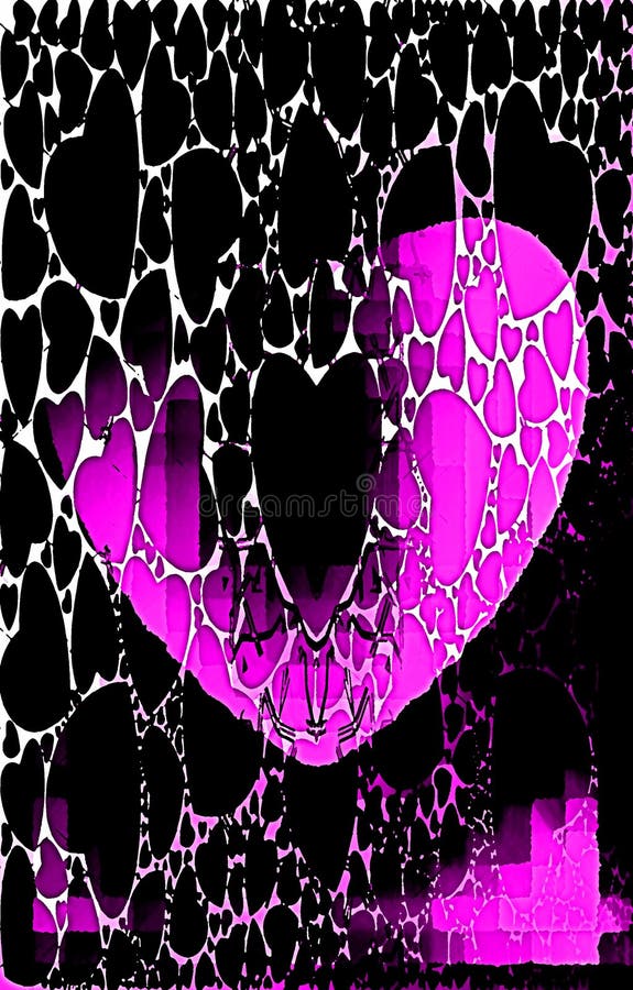 Purper afbrokkelend hart Olieverfeffect royalty-vrije illustratie Purper afbrokkelend hart Olieverfeffect royalty-vrije illustratie
