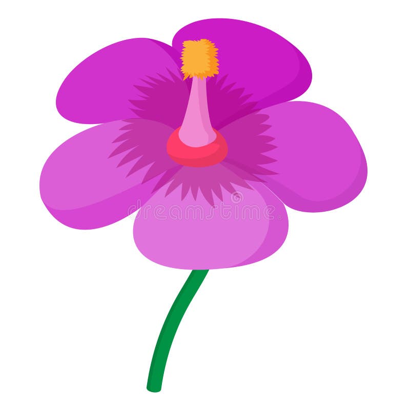 Purper bloempictogram, beeldverhaalstijl stock illustratie Purper bloempictogram, beeldverhaalstijl stock illustratie