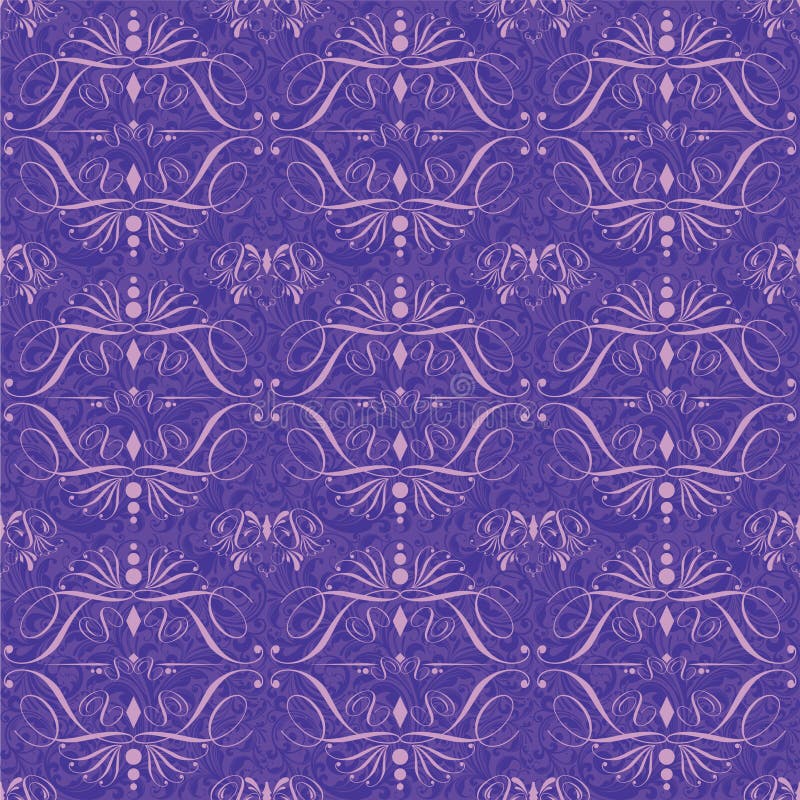 Paarse naadloze vintage achtergrond royalty-vrije illustratie